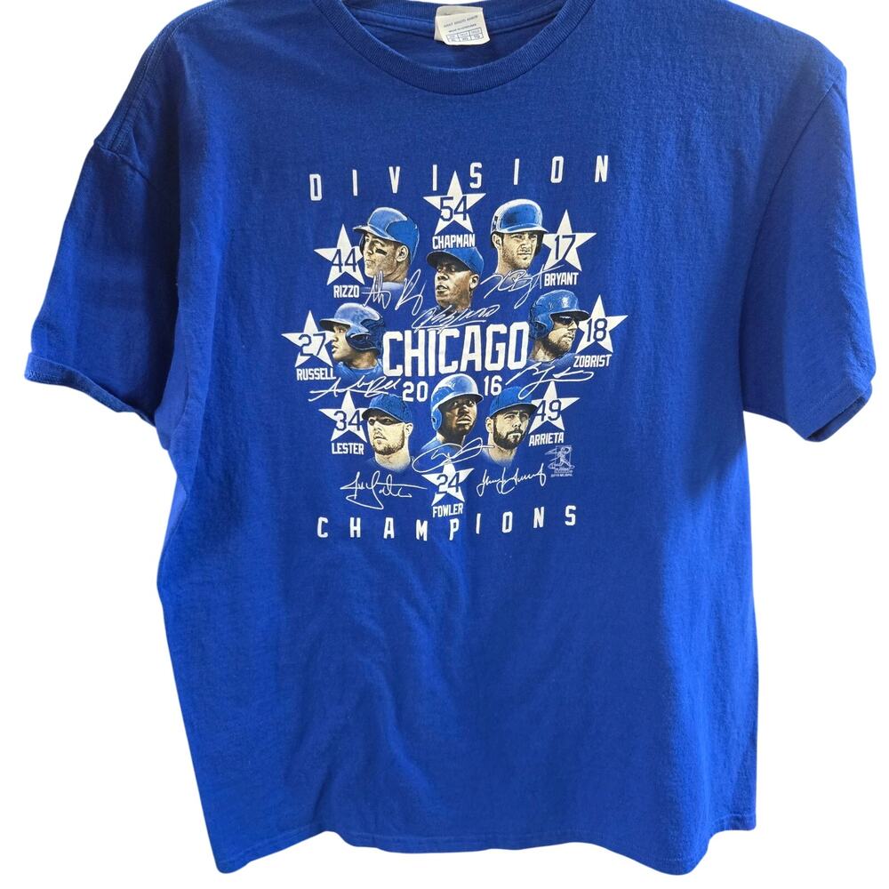 Chicago Cubs Player Lineup 2016 World Champions Shirt XL